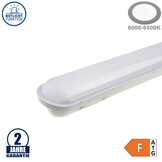 55W LED Notlicht Wannenleuchte 150cm IP65 Kaltweiß Slim