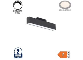 12W LED Leuchte 30cm für 48V Stromschiene R35 Magnetic Line Neutralweiß 0-10V Dimmbar