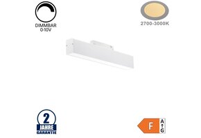 12W LED Leuchte 30cm für 48V Stromschiene R35 Magnetic Line Weiß Warmweiß 0-10V Dimmbar