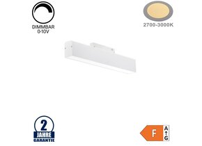 12W LED Leuchte 30cm für 48V Stromschiene R35 Magnetic Line Weiß Warmweiß 0-10V Dimmbar