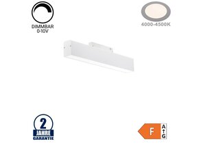 12W LED Leuchte 30cm für 48V Stromschiene R35 Magnetic Line Weiß Neutralweiß 0-10V Dimmbar