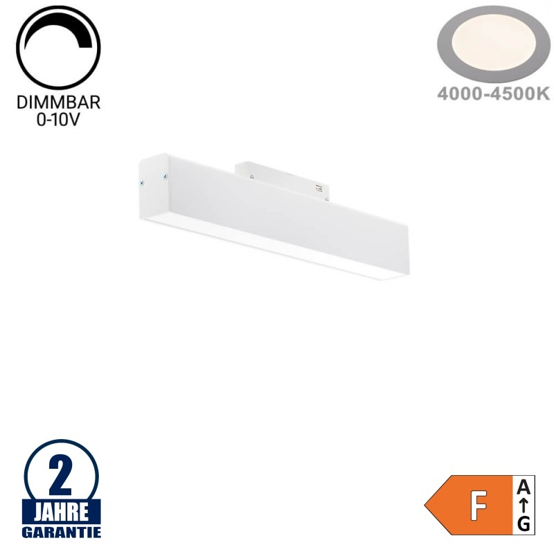 12W LED Leuchte 30cm für 48V Stromschiene R35 Magnetic Line Weiß Neutralweiß 0-10V Dimmbar