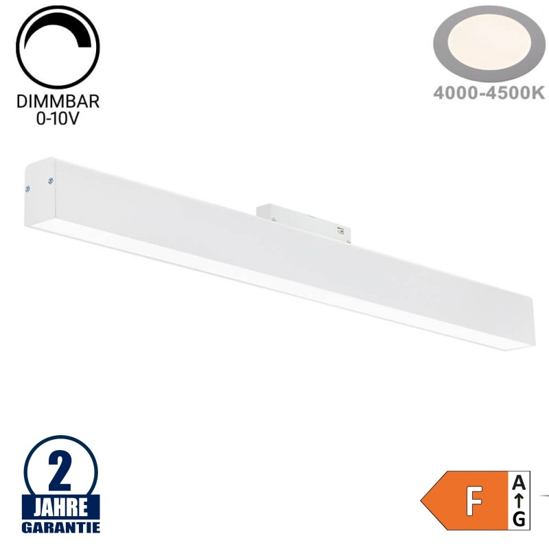 20W LED Leuchte 60cm für 48V Stromschiene R35 Magnetic Line Weiß Neutralweiß 0-10V Dimmbar