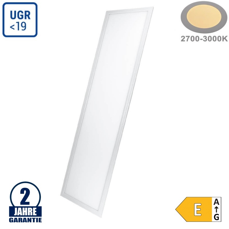 36W 120x30cm LED Panel 100Lm/W UGR19 Warmweiß