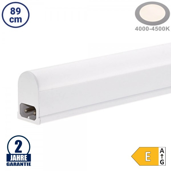 9,6W LED T5 Röhre mit Gehäuse 89cm Neutralweiß