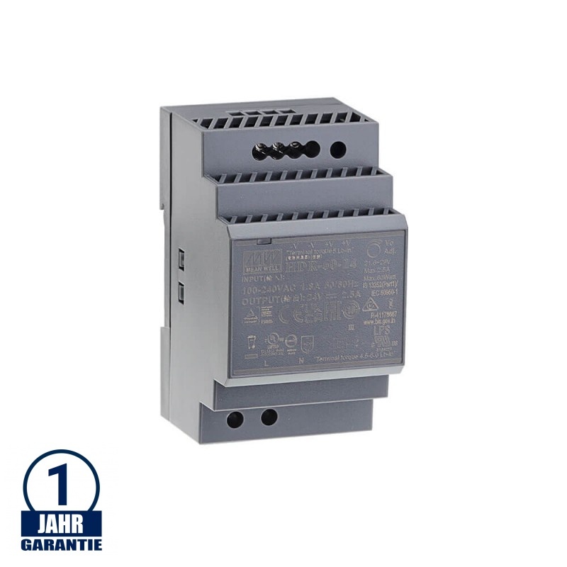 MEAN WELL 60W 24V DC DIN-Hutschienen Netzteil