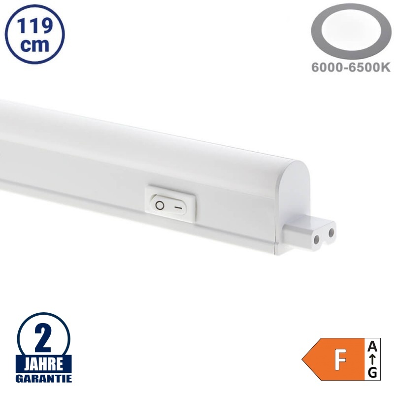 13W LED T5 Röhre mit Gehäuse und Schalter 119cm Kaltweiß