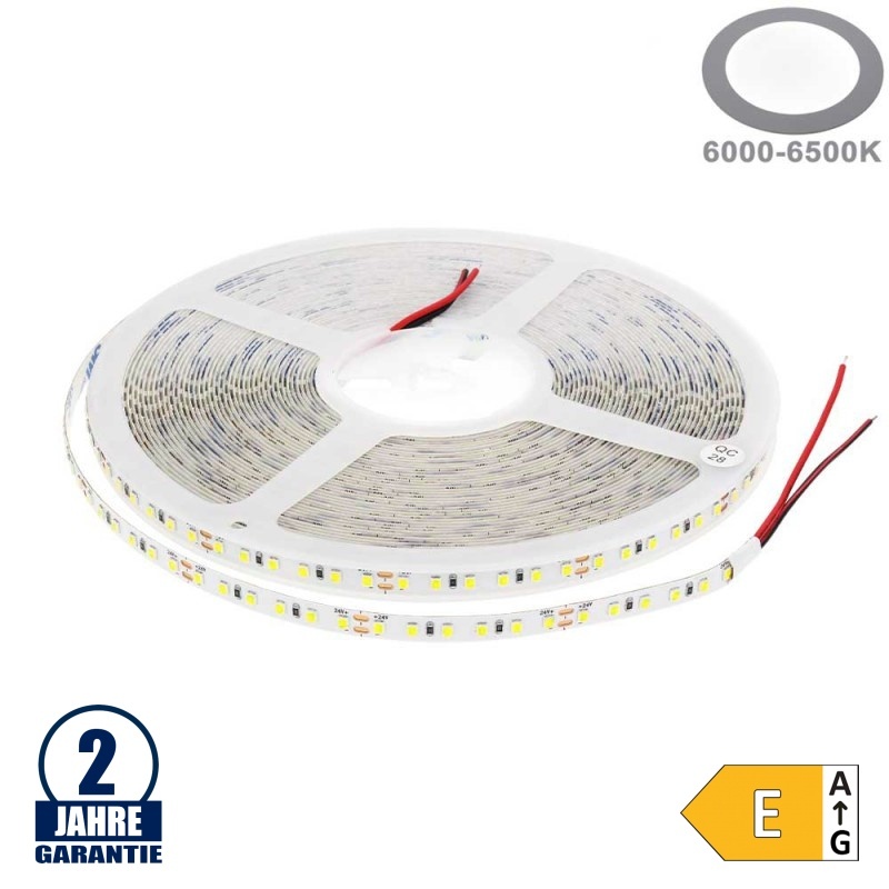 120SMD/m 9W/m 24V LED Streifen 2835 Kaltweiß 20m Rolle