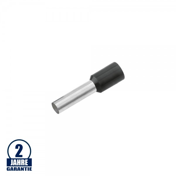 Aderendhülsen isoliert 1,5mm²/8mm schwarz DIN 46228 100er Pack