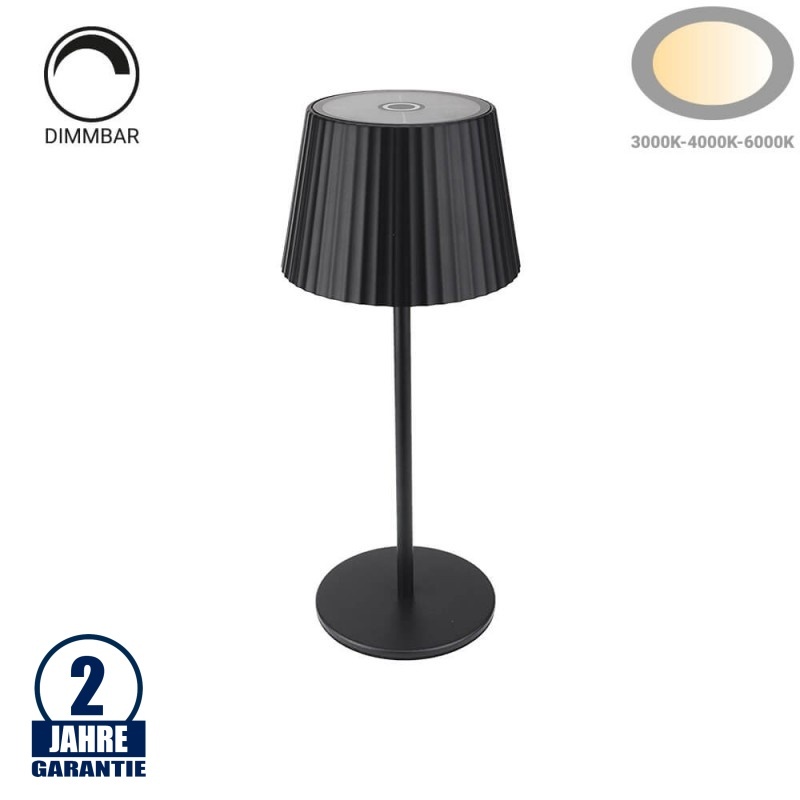 2,5W Tischleuchte Solar wiederaufladbar Schwarz