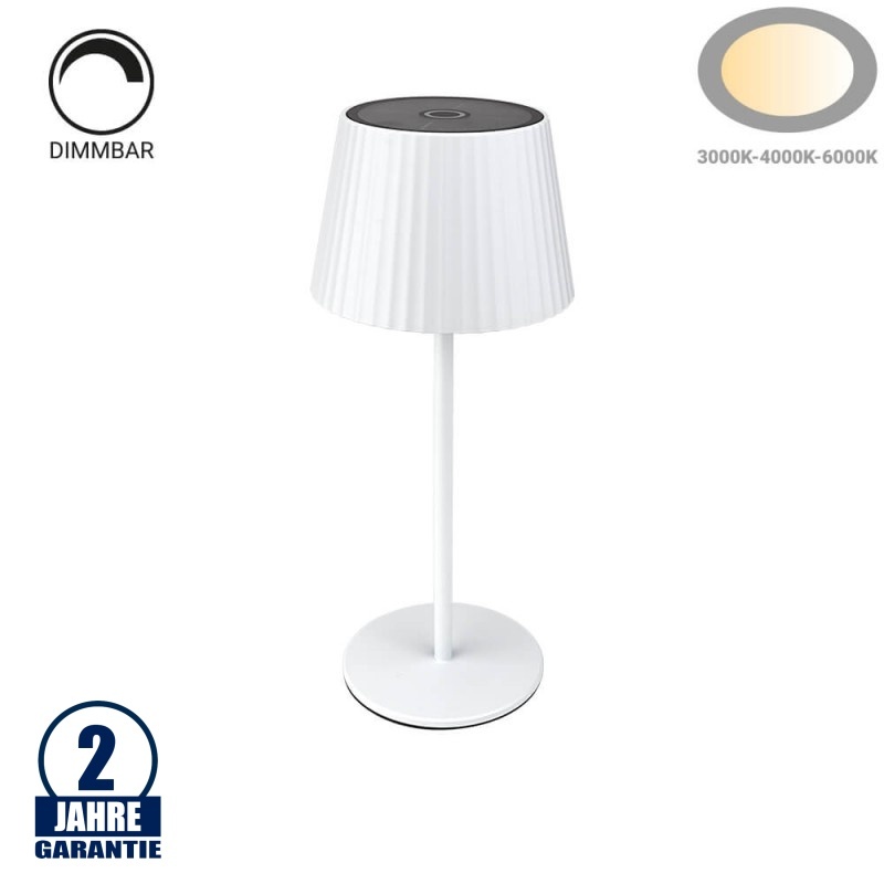 2,5W Tischleuchte Solar wiederaufladbar Weiß