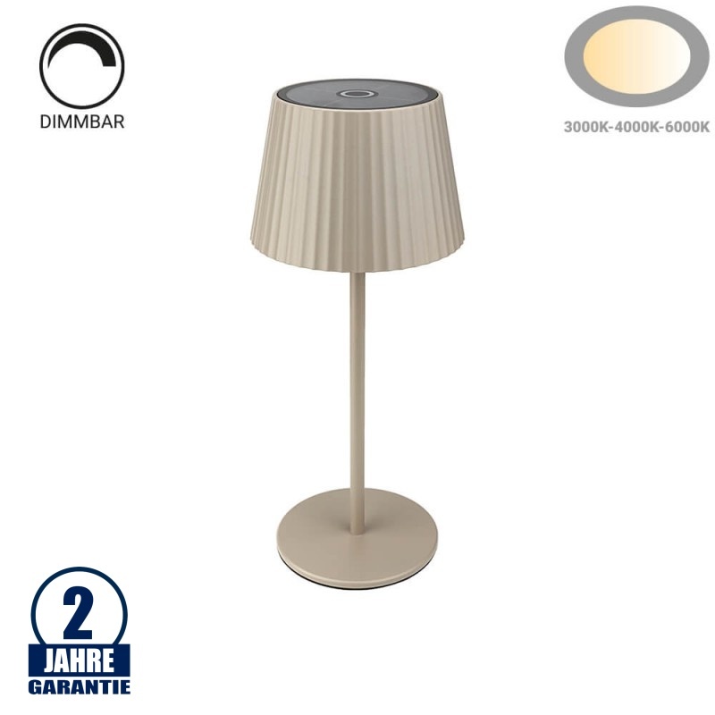 2,5W Tischleuchte Solar wiederaufladbar Beige