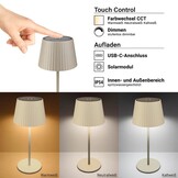 2,5W Tischleuchte Solar wiederaufladbar Beige