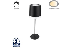 2,5W Tischleuchte wiederaufladbar Schwarz