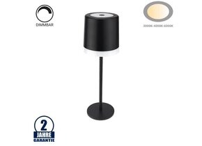 2,5W Tischleuchte wiederaufladbar Schwarz