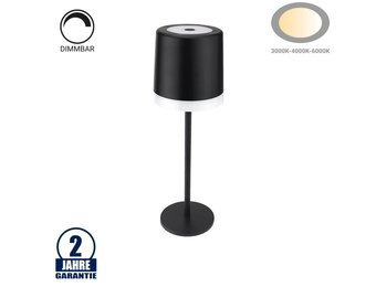 2,5W Tischleuchte wiederaufladbar Schwarz