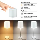 2,5W Tischleuchte wiederaufladbar Weiß