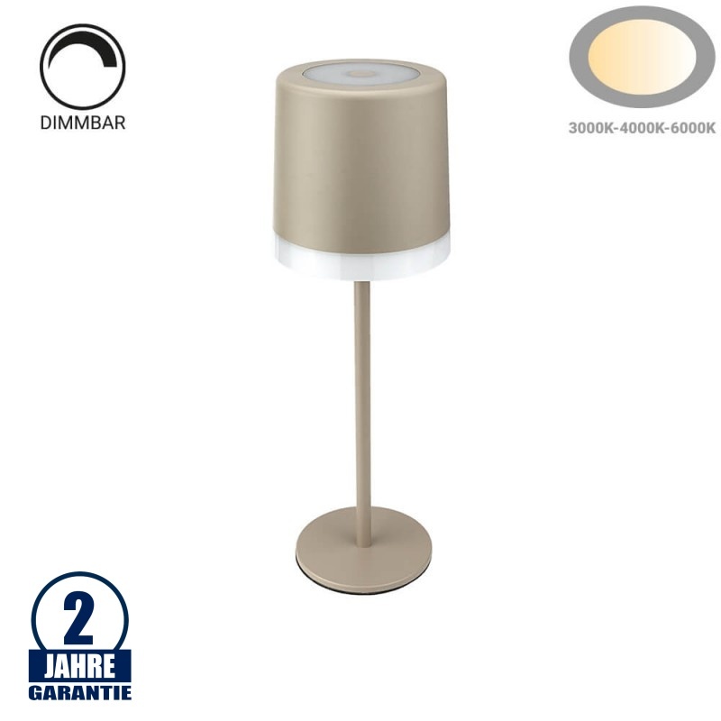 2,5W Tischleuchte wiederaufladbar Beige