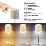 2,5W Tischleuchte wiederaufladbar Beige