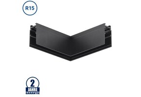 Eckstück R15 Aufbau für 48V Stromschiene Magnetic Line Schwarz