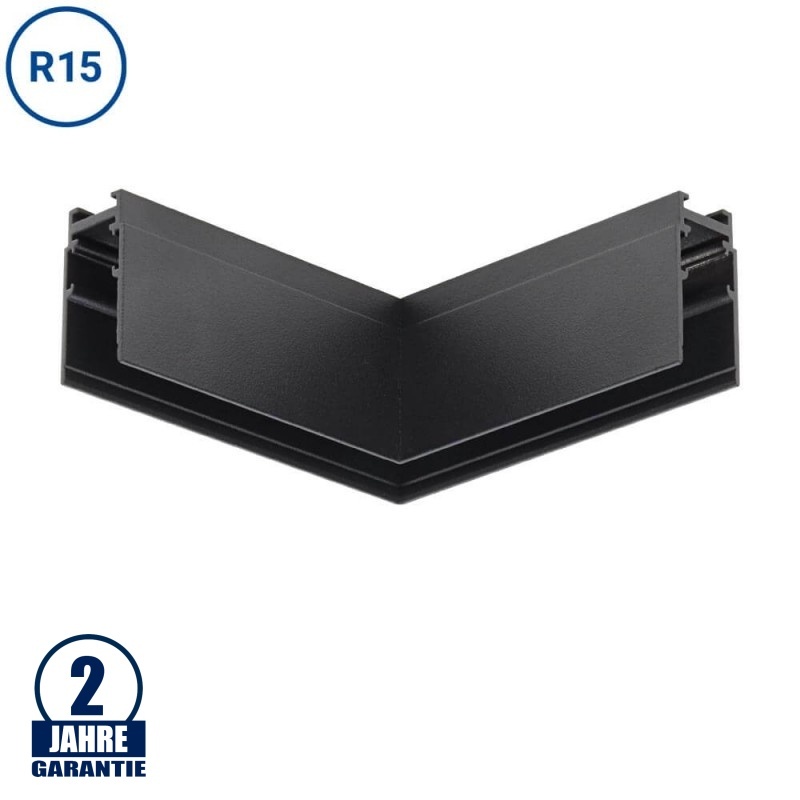 Eckstück R15 Aufbau für 48V Stromschiene Magnetic Line Schwarz