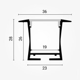 LED Profil Deckeneinbau eloxiert 2m SET OP
