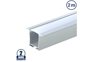LED Profil Deckeneinbau eloxiert 2m SET OP