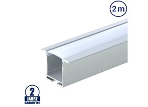 LED Profil Deckeneinbau eloxiert 2m SET OP
