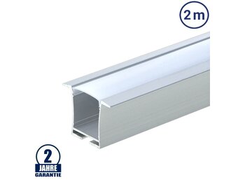 LED Profil Deckeneinbau eloxiert 2m SET OP
