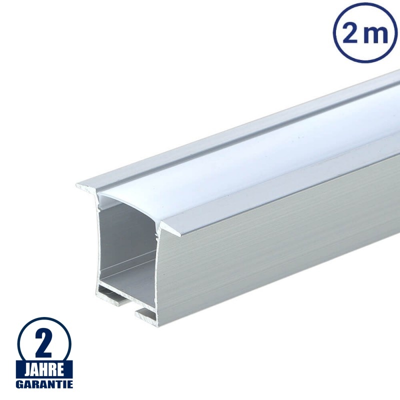 LED Profil Deckeneinbau eloxiert 2m SET OP