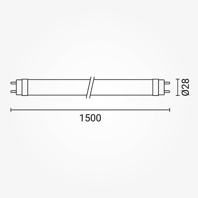 22W LED T8 Röhre 150cm Kunststoff HL mit Starter Kaltweiß