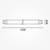 18W LED T8 Röhre 120cm Kunststoff HL mit Starter Kaltweiß