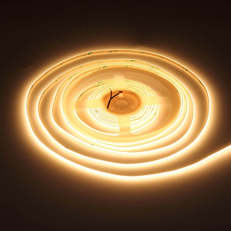 384LED/m 7W/m 24V Slim COB LED Streifen Warmweiß 5m