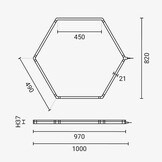 42W LED Hexagon Deckenleuchte