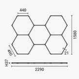 192W LED Hexagon Deckenleuchte 5-teilig