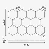 385W LED Hexagon Deckenleuchte 11-teilig