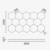 456W LED Hexagon Deckenleuchte 14-teilig