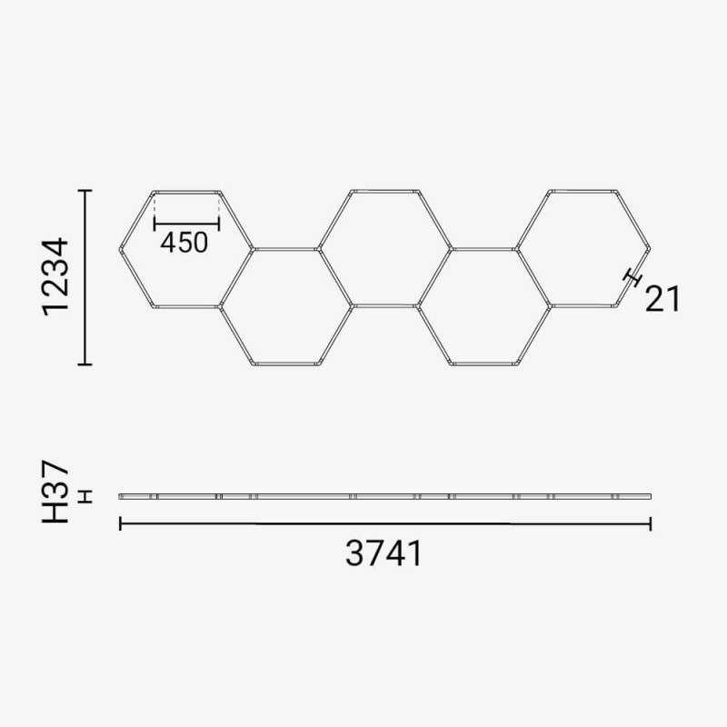 203W LED Hexagon Deckenleuchte 5-teilig