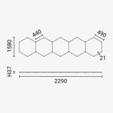 199W LED Hexagon Deckenleuchte 5-teilig