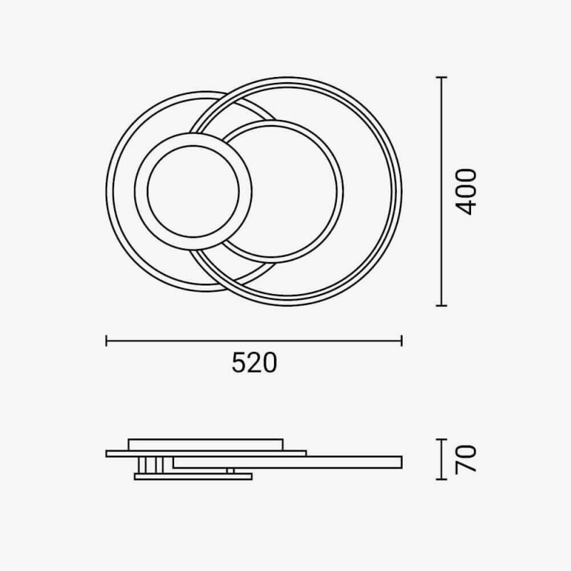 84W LED Deckenleuchte 3-teilig CCT