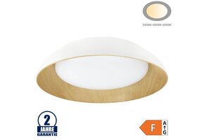 24W LED Deckenleuchte Weiß Holzoptik CCT