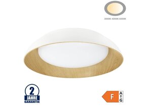 24W LED Deckenleuchte Weiß Holzoptik CCT