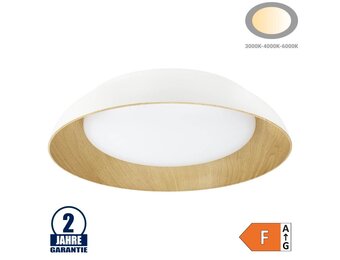 24W LED Deckenleuchte Weiß Holzoptik CCT