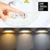 24W LED Deckenleuchte Weiß Holzoptik CCT