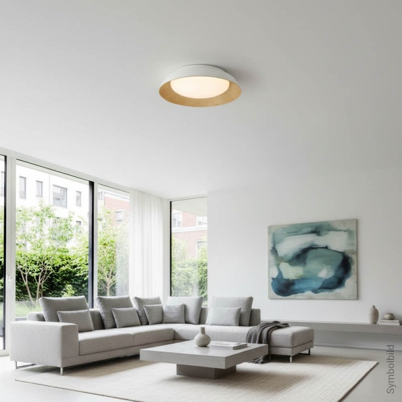 24W LED Deckenleuchte Weiß Holzoptik CCT