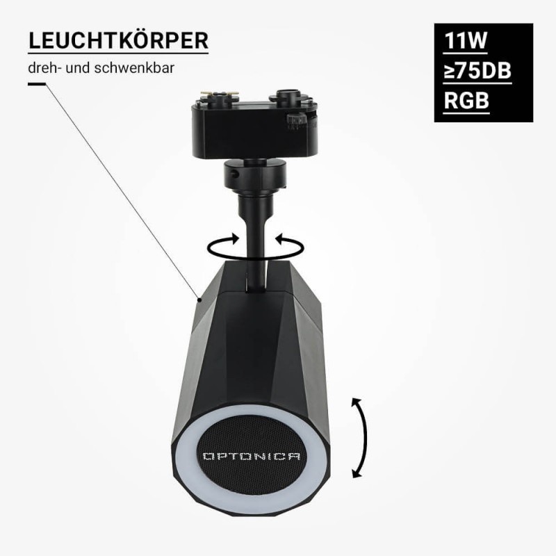 11W 1Ph. Schienenstrahler RGB mit Lautsprecher