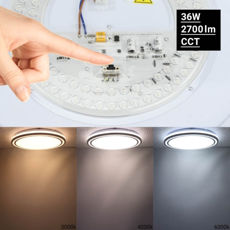 36W LED Deckenleuchte Silber CCT