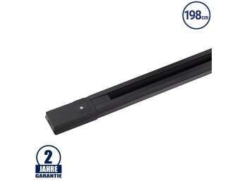 1 Ph. Stromschiene für LED Schienenstrahler Schwarz 198cm