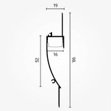 LED Wandeinbauprofil 98x19mm Eloxiert Trockenbau 2m SET