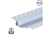 LED Wandeinbauprofil 98x19mm Eloxiert Trockenbau 2m SET